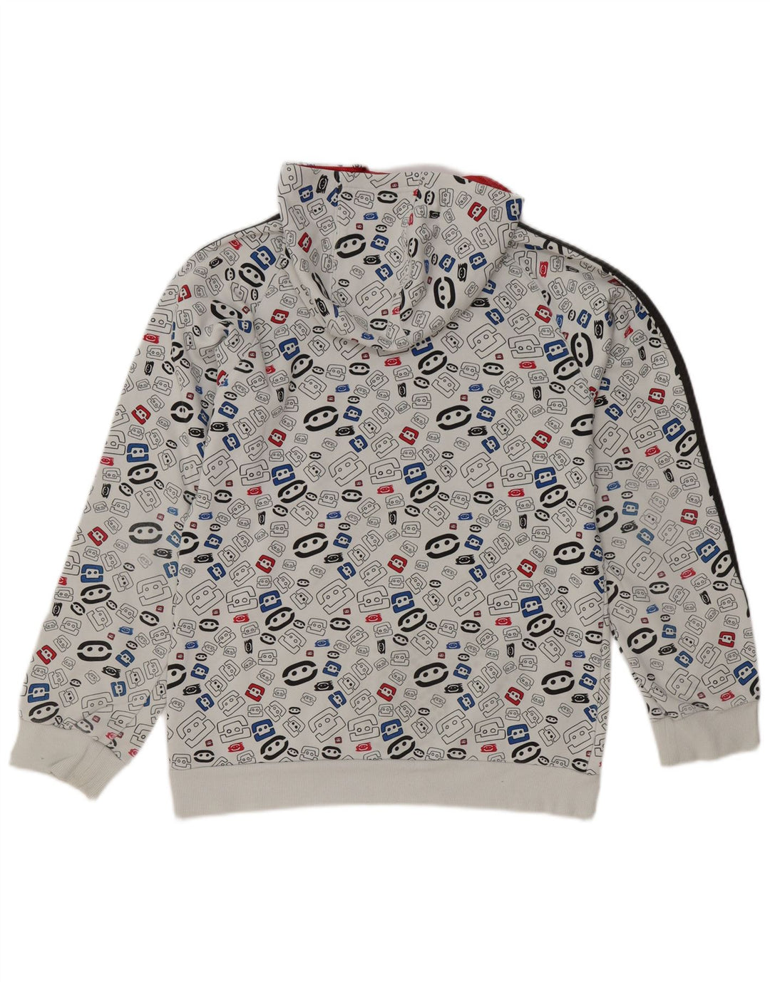 Adidas Pull à capuche à motif abstrait pour garçon 15-16 ans Blanc Géométrique