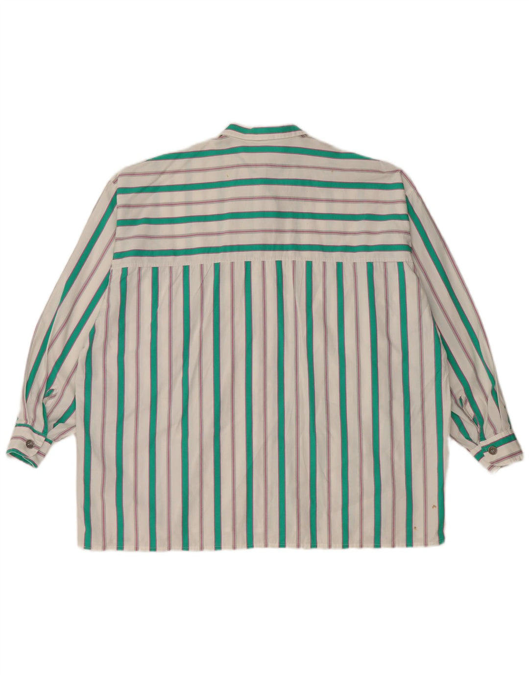 Benetton Chemise Femme UK 18 XL Blanc Rayé