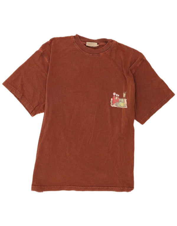 Weird Fish T-shirt graphique pour homme XL en coton marron