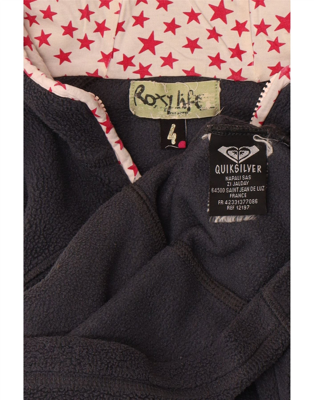 Quiksilver Veste polaire à capuche Roxy pour femme US 4 Small Bleu marine Polyester