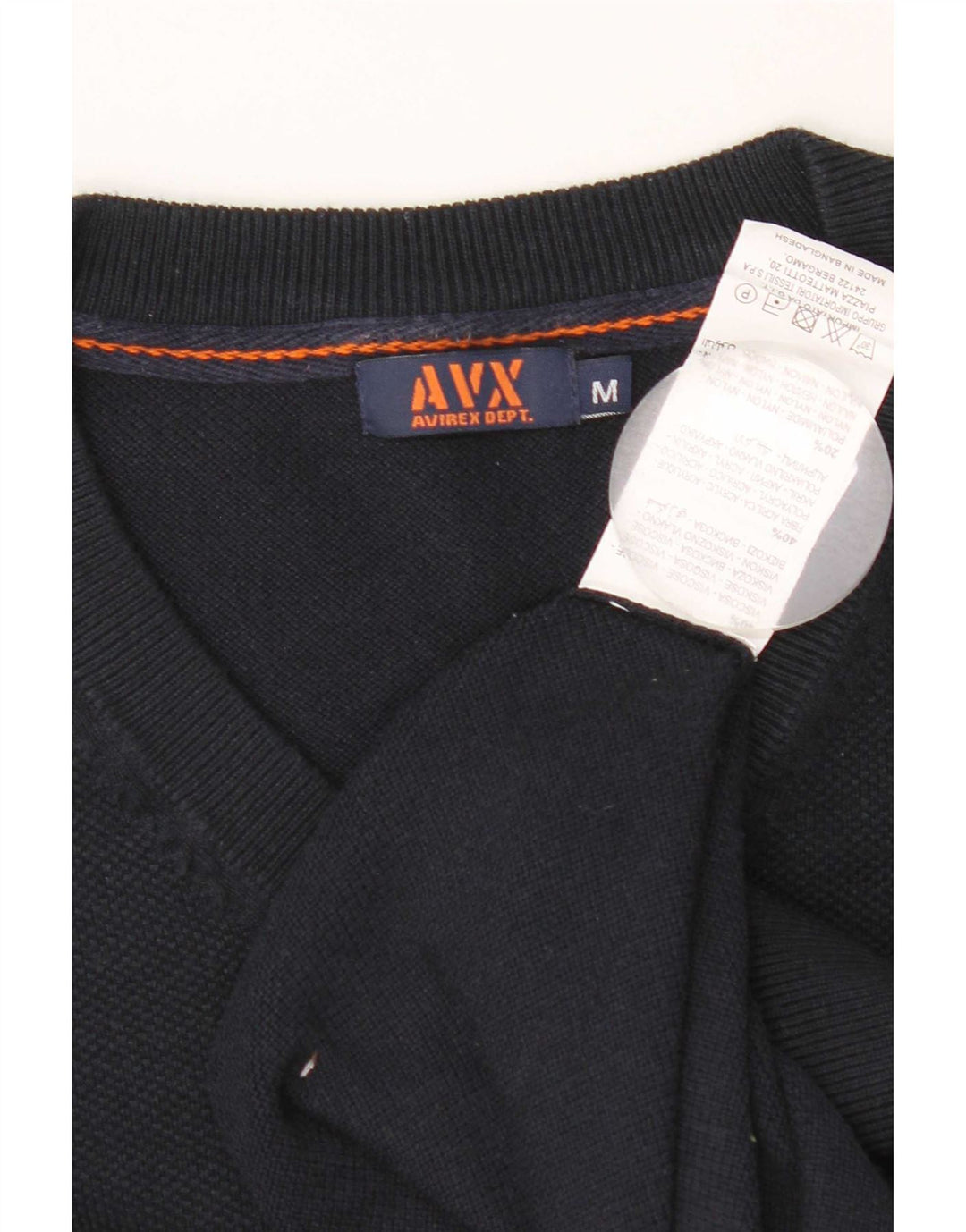 Avirex Pull col V Homme Bleu Marine Moyen Viscose