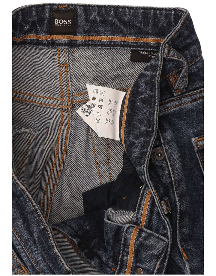 Hugo Boss Jean Slim Droit W30 L32 Bleu Marine Homme