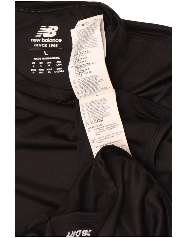 New Balance Haut Femme Manches Longues UK 16 Large Noir Polyester