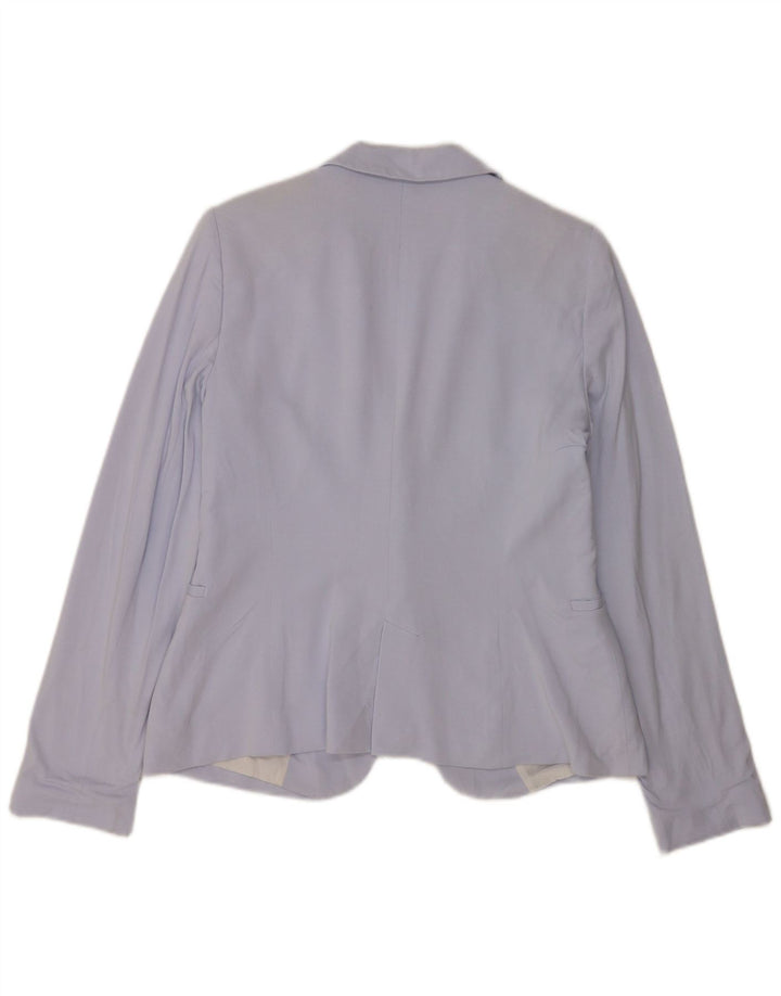 Zara Womens 1 Bouton Blazer Veste UK 16 Grand Bleu