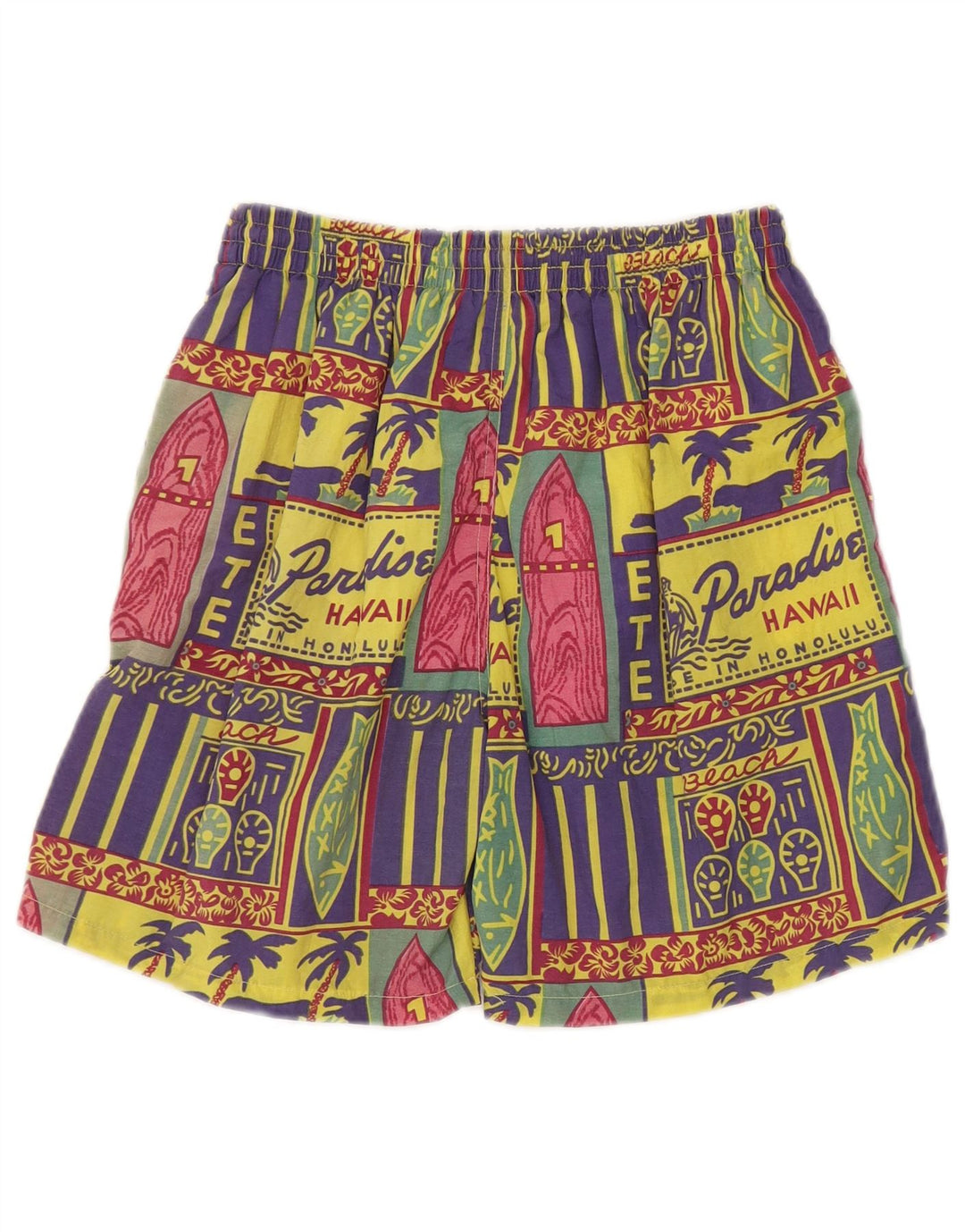 Sinful Short de sport graphique pour homme, grand patchwork multicolore hawaïen