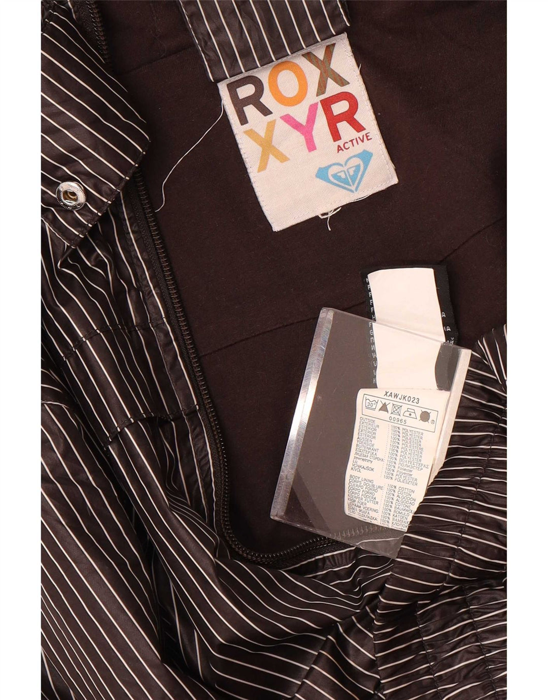 Roxy Veste de survêtement à capuche pour femme UK 18 XL Gris à fines rayures Polyester