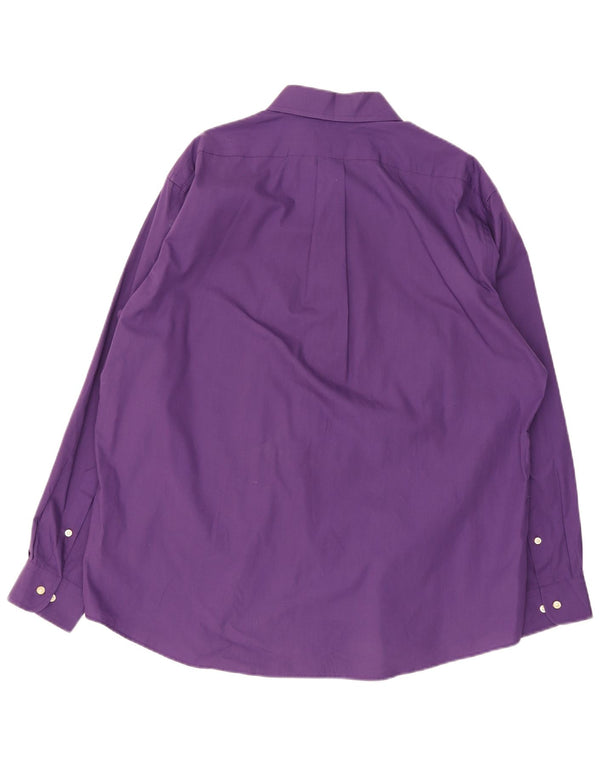 Chaps Chemise Slim Fit Homme Taille 18 2XL Coton Violet