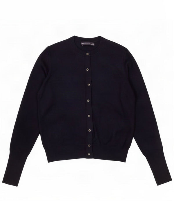 Marks & Spencer Cardigan pour femme UK 12 Viscose bleu marine moyen