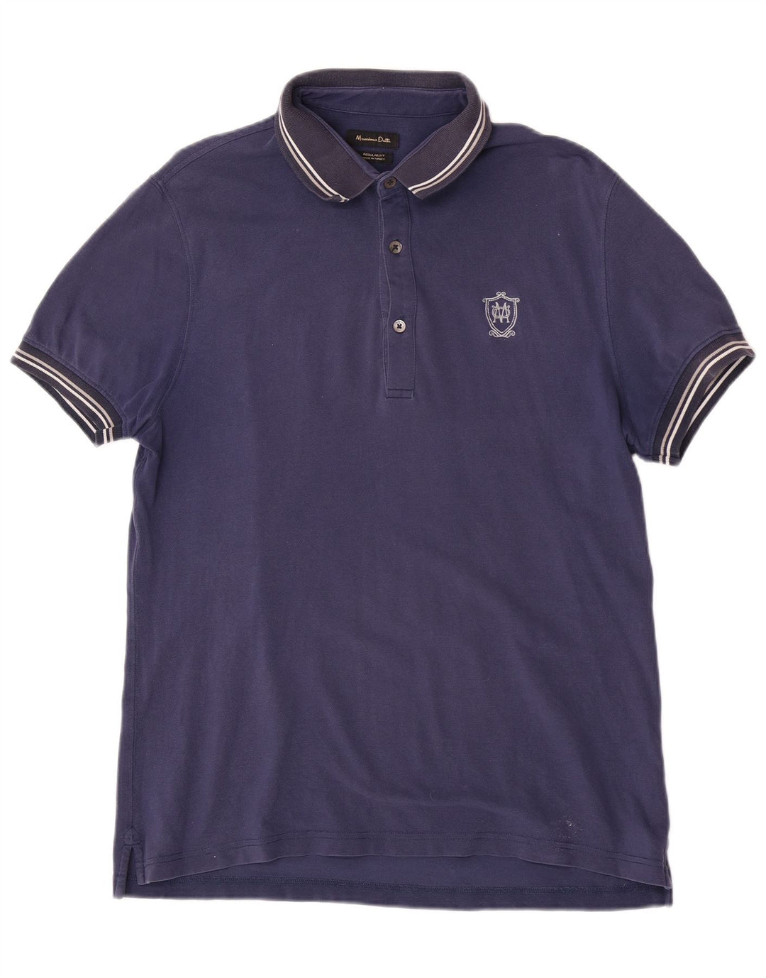 Massimo Dutti Polo à manches courtes pour homme Coupe droite Taille L Bleu marine