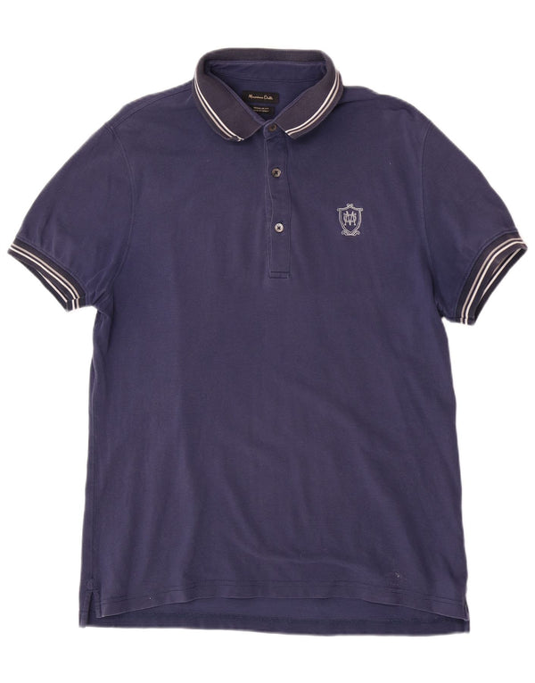 Massimo Dutti Polo à manches courtes pour homme Coupe droite Taille L Bleu marine