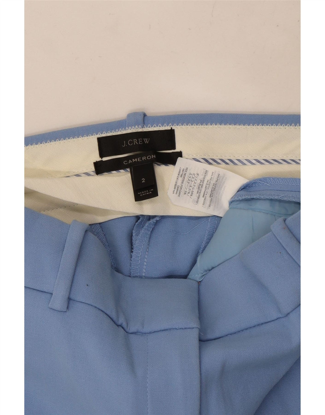 J. CREW Pantalon Chino Slim Cameron Femme US 2 XS W25 L25 Bleu Polyester