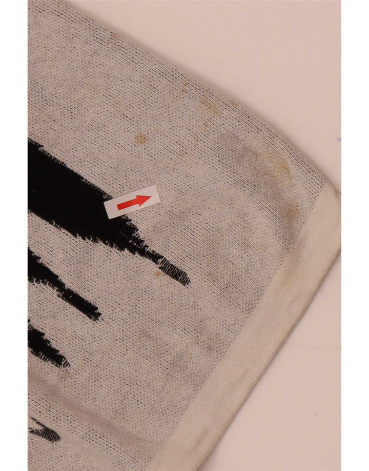 Zara Pull Graphic Boat Neck Jumper Homme Gris Moyen Coton