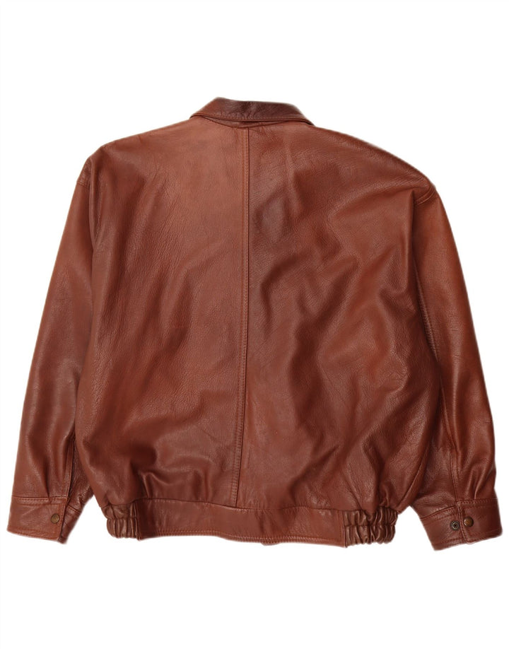 veste en cuir homme vintage UK 40 Grand Marron
