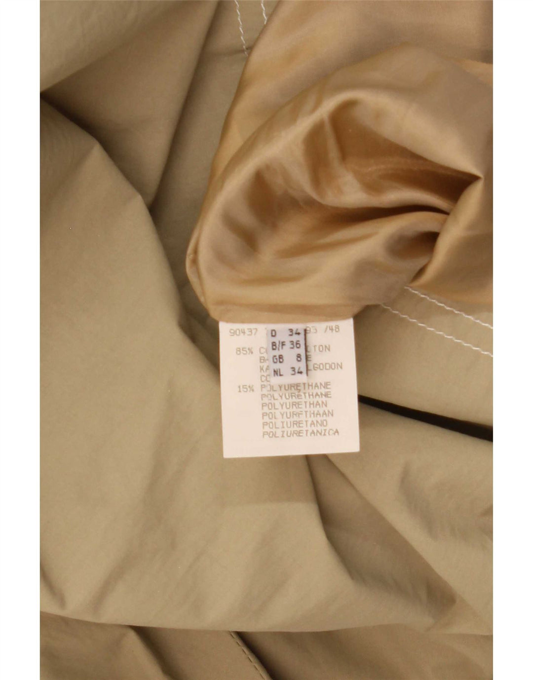 vintage Femme Capuche Oversize Parka Veste UK 8 Petit Coton Beige