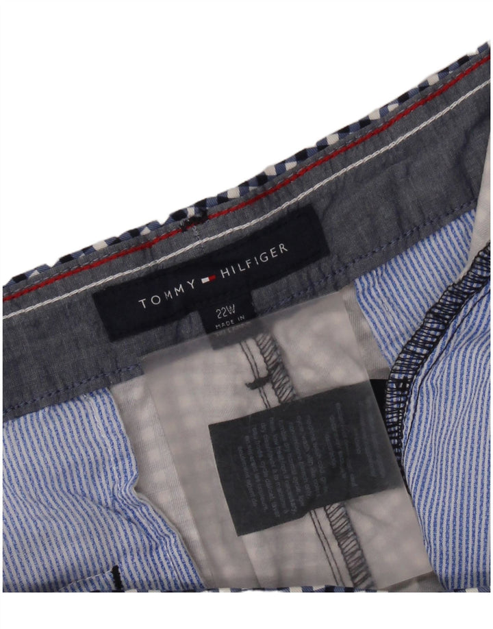 TOMMY HILFIGER Pantalon court pour homme US 22 3XL W46 L27 Bleu marine vichy