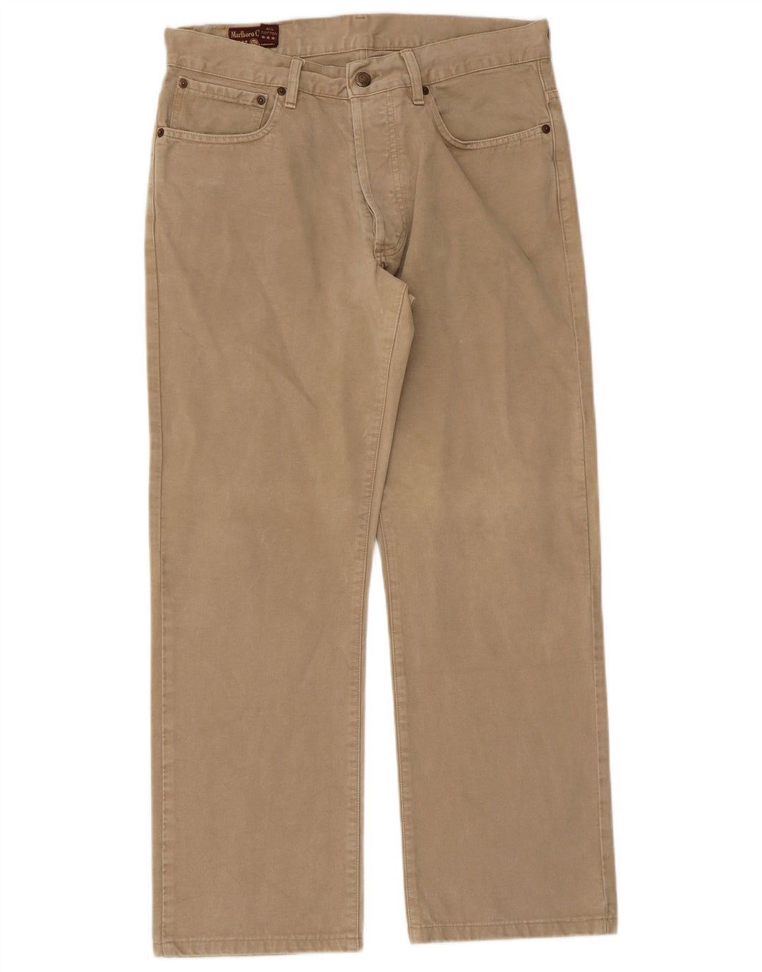 MARLBORO CLASSICS Pantalon décontracté droit pour homme W33 L28 Coton beige