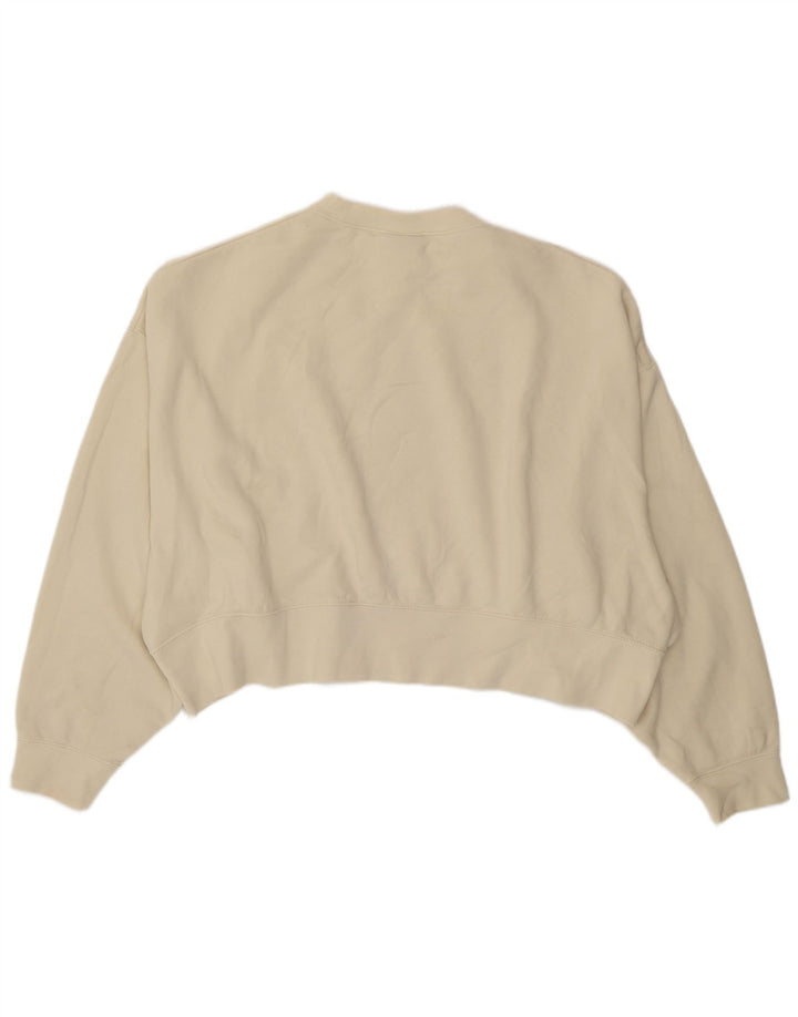 Nike Sweat-shirt court surdimensionné pour femme UK 14 en coton blanc cassé moyen
