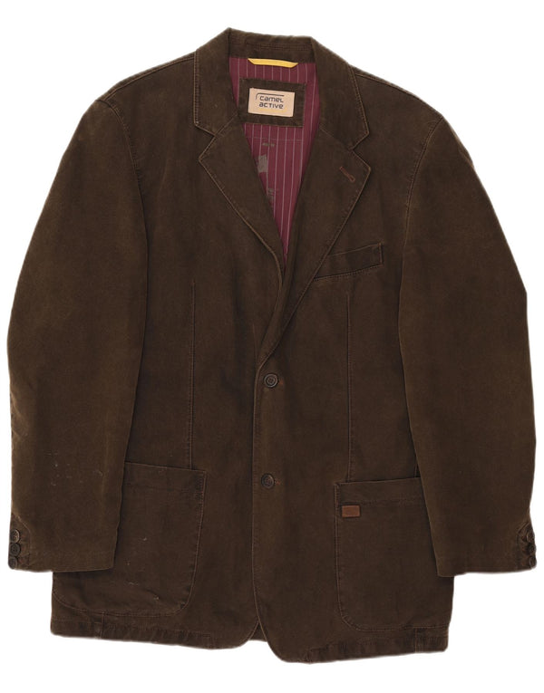 Camel Active Veste Blazer 2 Boutons Homme IT 50 Large Marron Coton