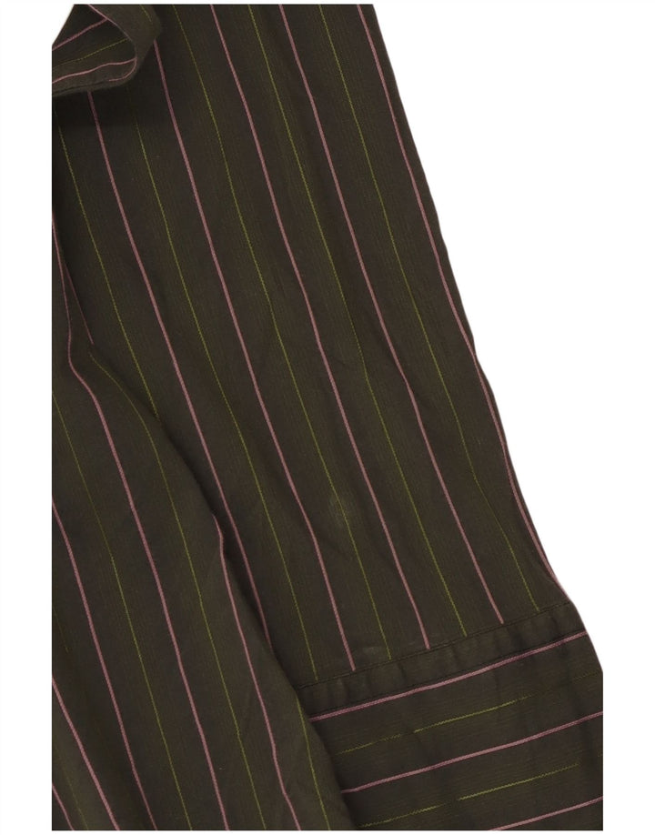 Benetton Chemise Femme UK 44 Grand Coton Rayé Vert