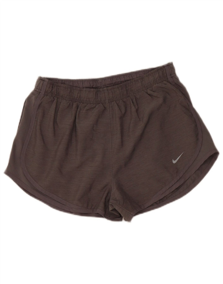 NIKE Womens Dri Fit Sport Shorts UK 14 Medium Grey Polyester