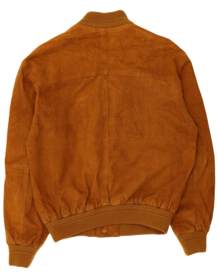 Veste Bomber En Daim Vintage Homme IT 48 Cuir Beige Moyen