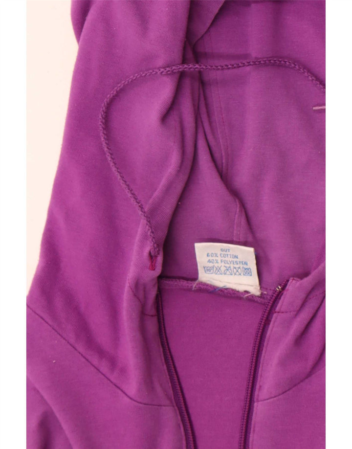 Etirel Pull à capuche avec col zippé et motif abstrait pour homme en coton violet moyen