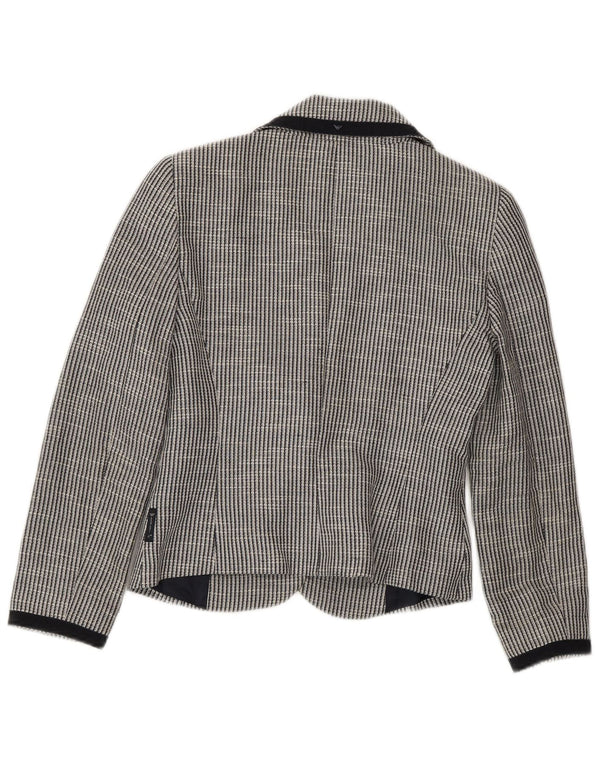 ARMANI JEANS Veste Blazer 2 Boutons Femme EU 38 Gris Moyen Rayé
