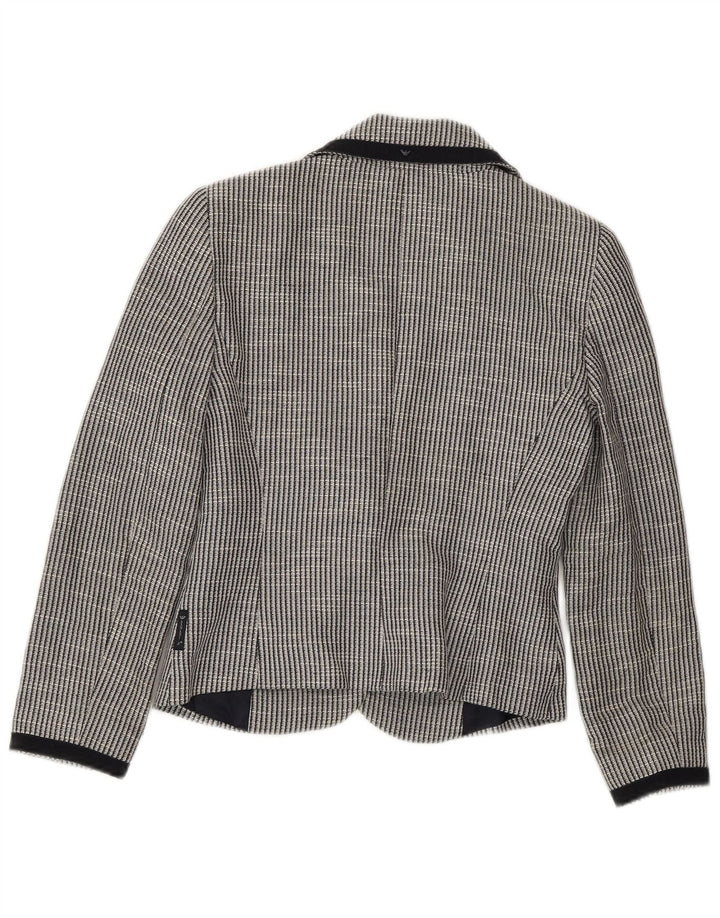 ARMANI JEANS Veste Blazer 2 Boutons Femme EU 38 Gris Moyen Rayé