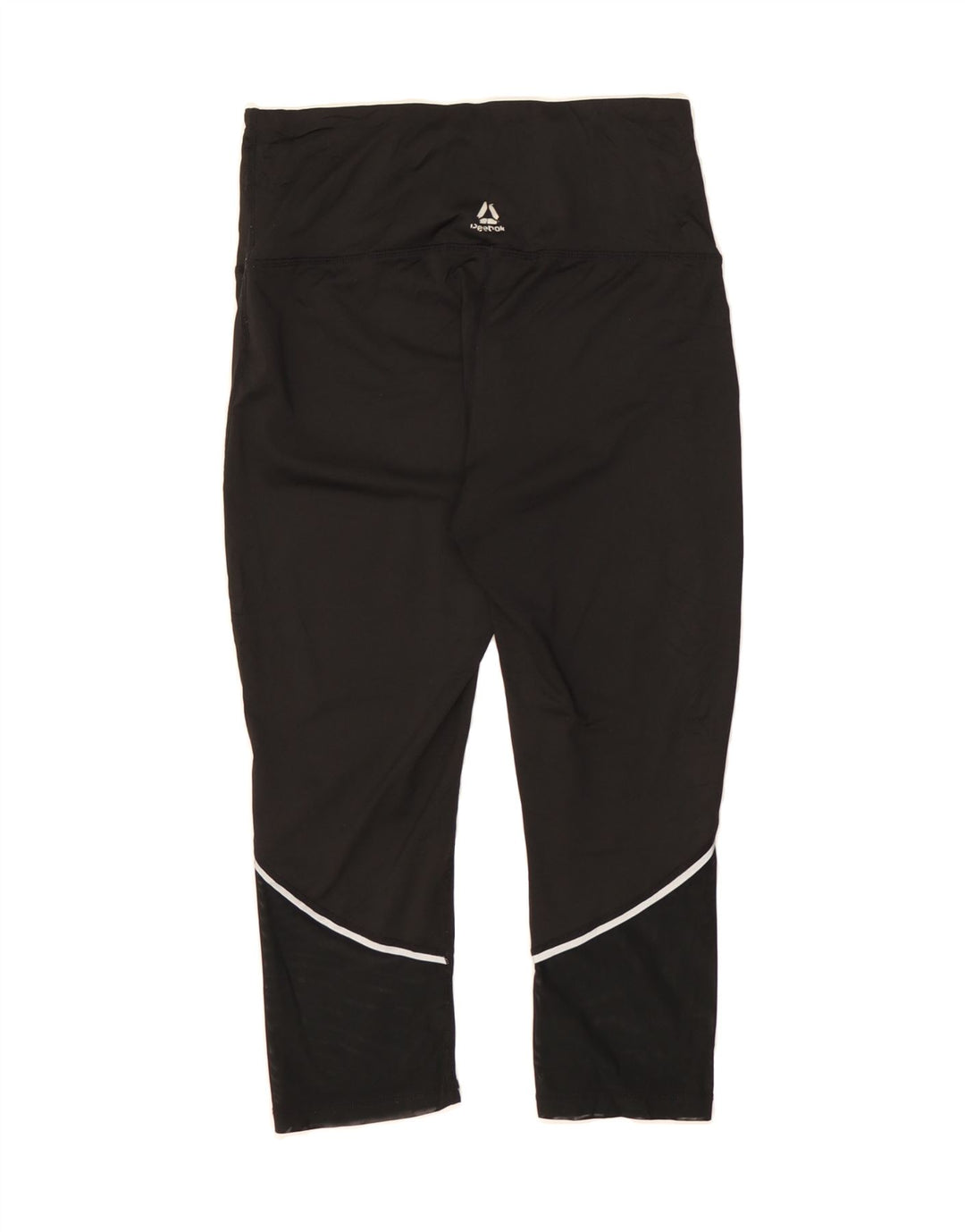 REEBOK Womens Capri Leggings UK 12 Medium  Black Polyester Vintage Reebok and Second-Hand Reebok from Messina Hembry 
