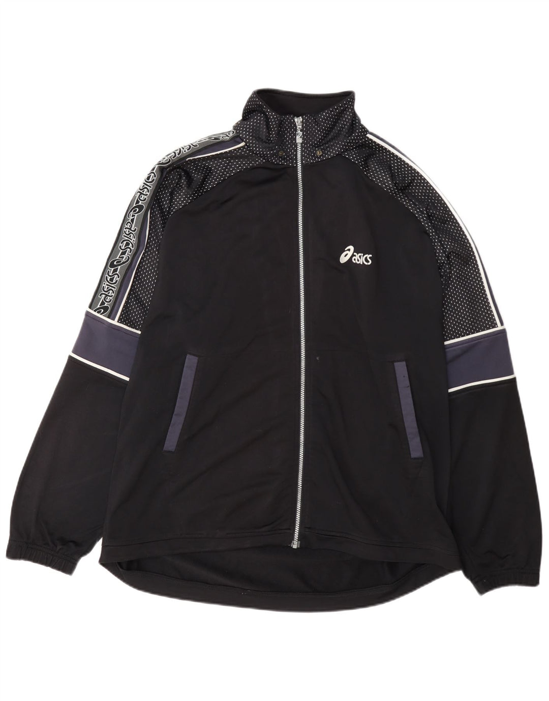 Asics Veste de survêtement coupe régulière pour homme XL Noir Colorblock