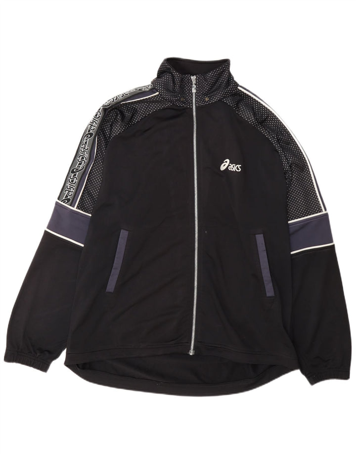 Asics Veste de survêtement coupe régulière pour homme XL Noir Colorblock