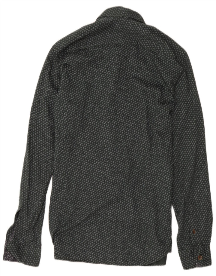 Ted Baker Chemise Homme Taille 2 Petit Coton Géométrique Vert