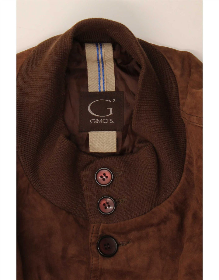 Gimo's Veste bomber en daim pour homme UK 40 Large Marron