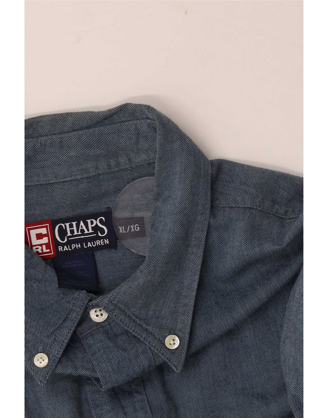Chaps Ralph Lauren Chemise Homme XL Bleu Coton