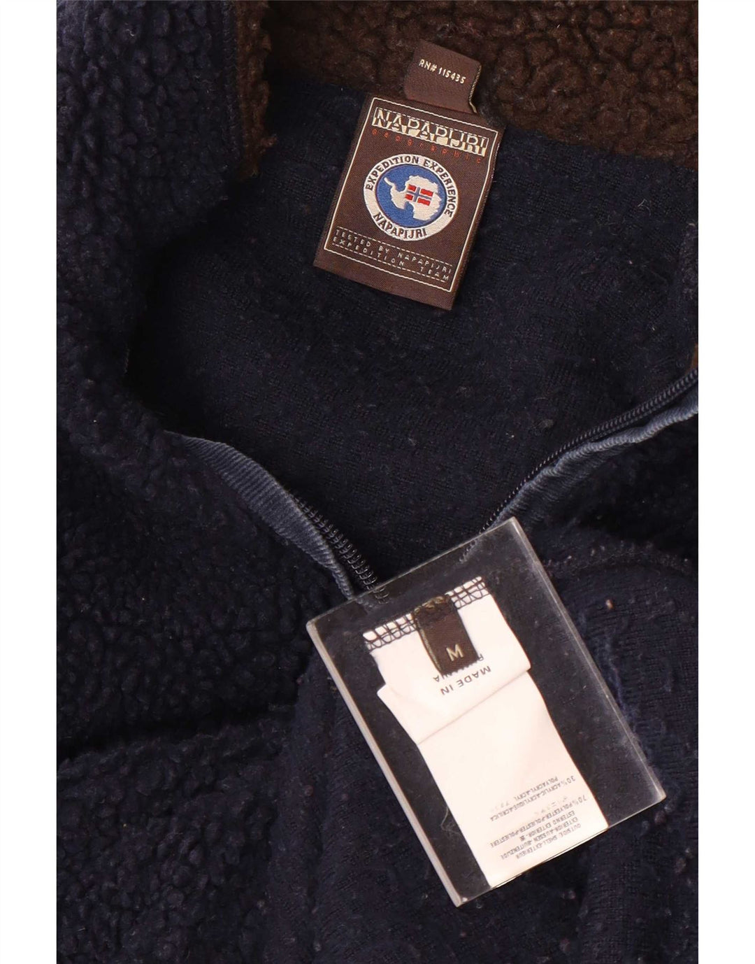 Napapijri Pull Polaire Graphique à Col Zippé Homme Bleu Marine Moyen Polyester