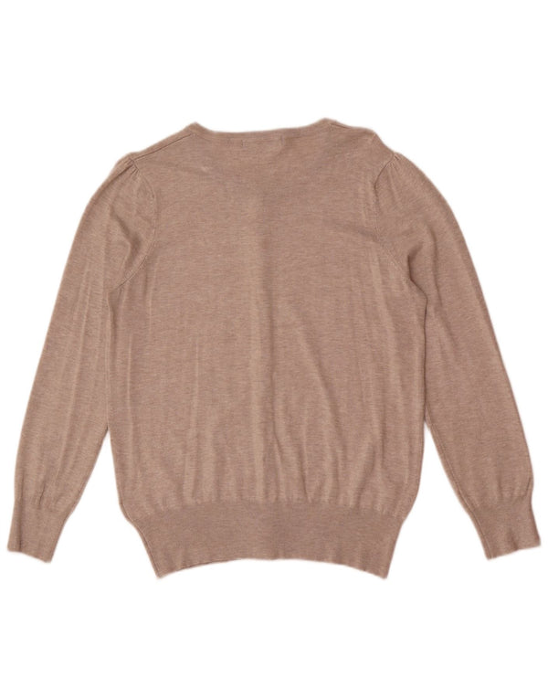 Marks & Spencer Pull Cardigan Femme UK 16 Large Beige Viscose