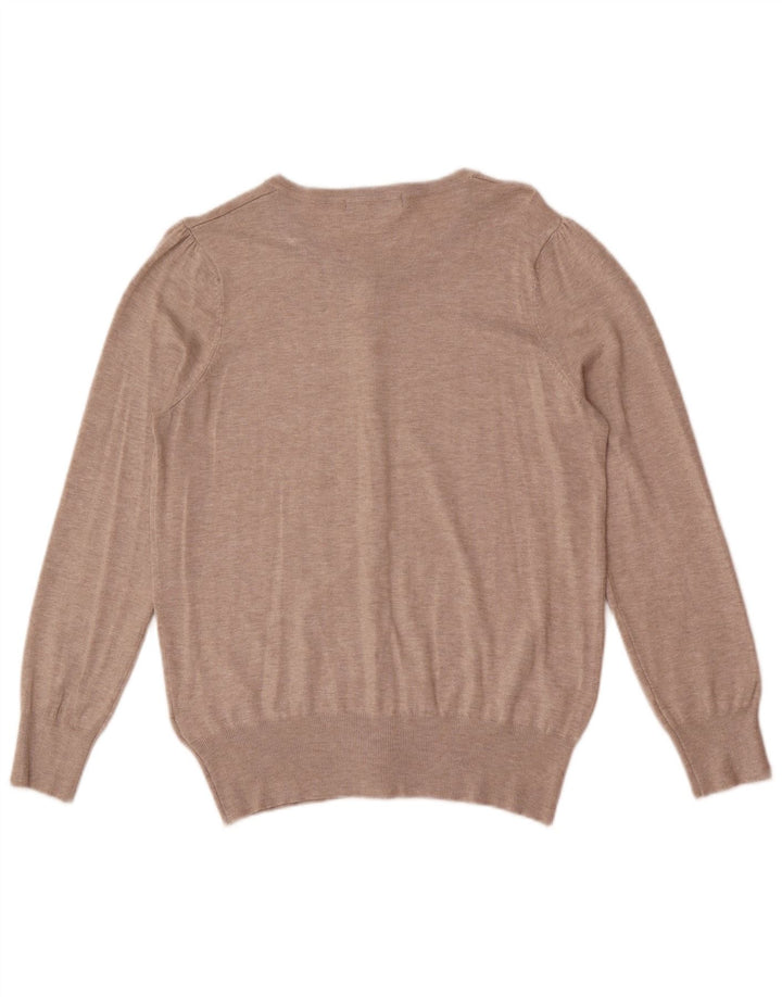 Marks & Spencer Pull Cardigan Femme UK 16 Large Beige Viscose