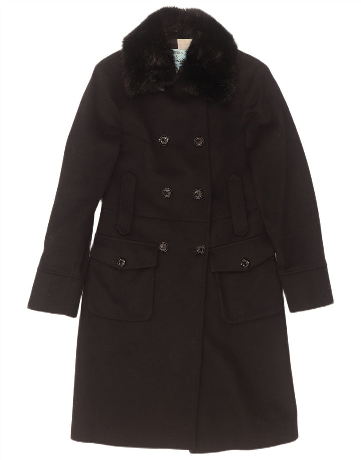 Guess By Marciano Manteau Double Boutonnage Femme IT 42 Laine Noir Moyen
