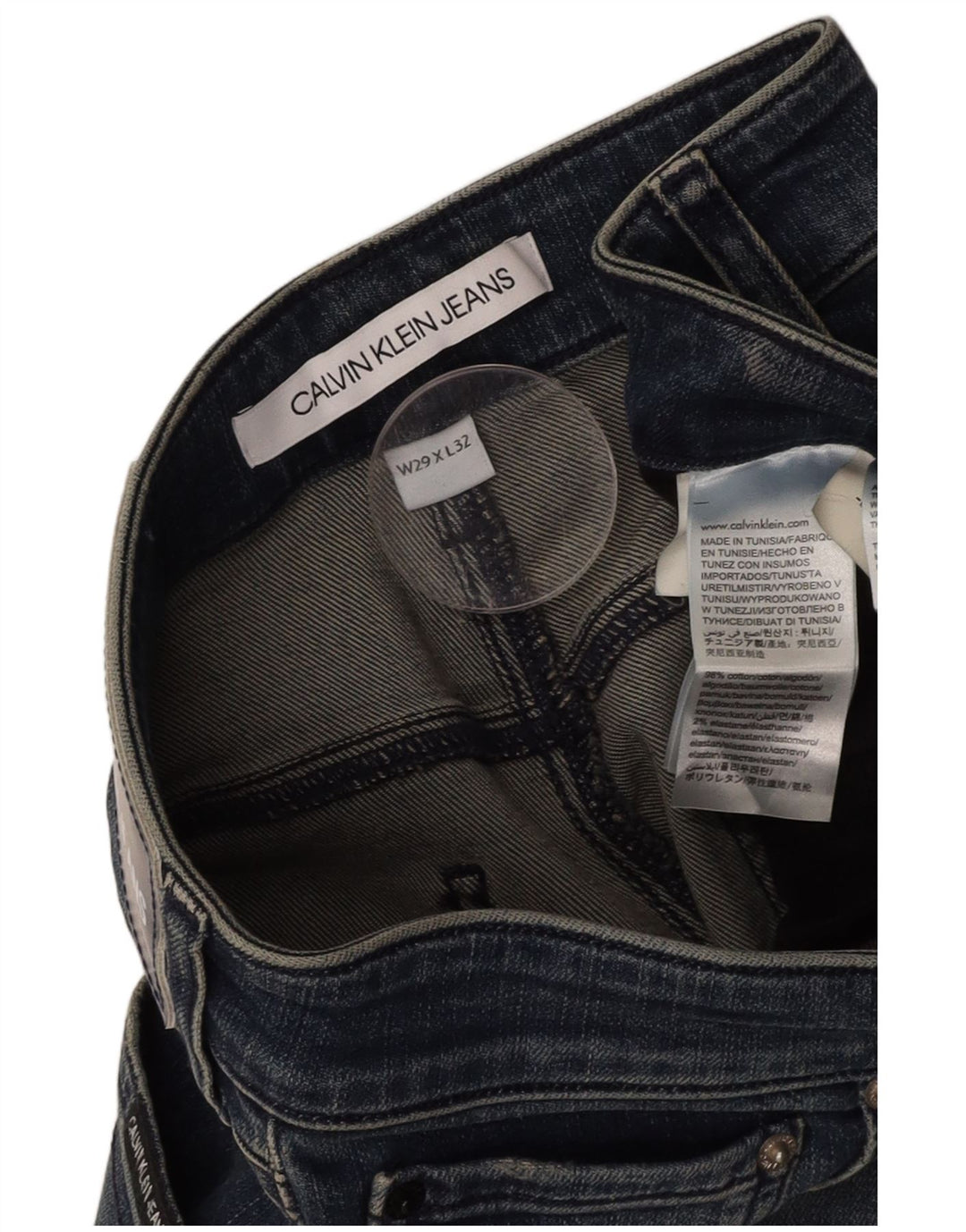 CALVIN KLEIN Womens Slim Jeans W29 L26  Navy Blue Cotton