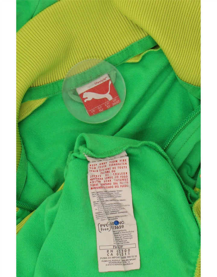 Puma Veste de Survêtement Garçon 11-12 ans Vert Colorblock Polyester