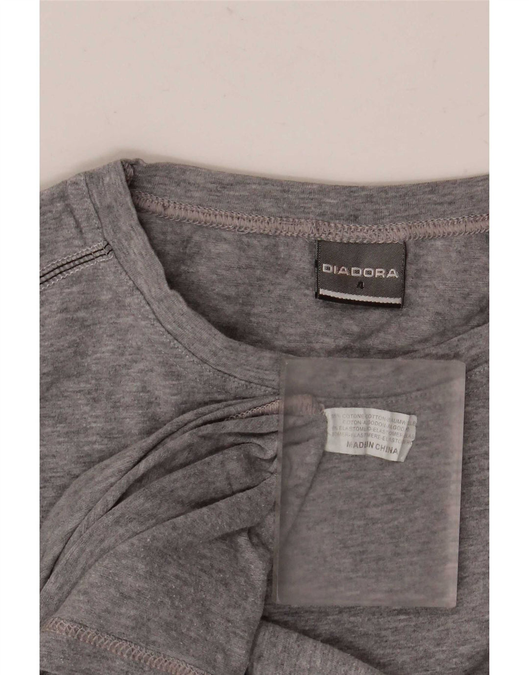 Diadora T-Shirt Gris Moyen Coton Moucheté Homme