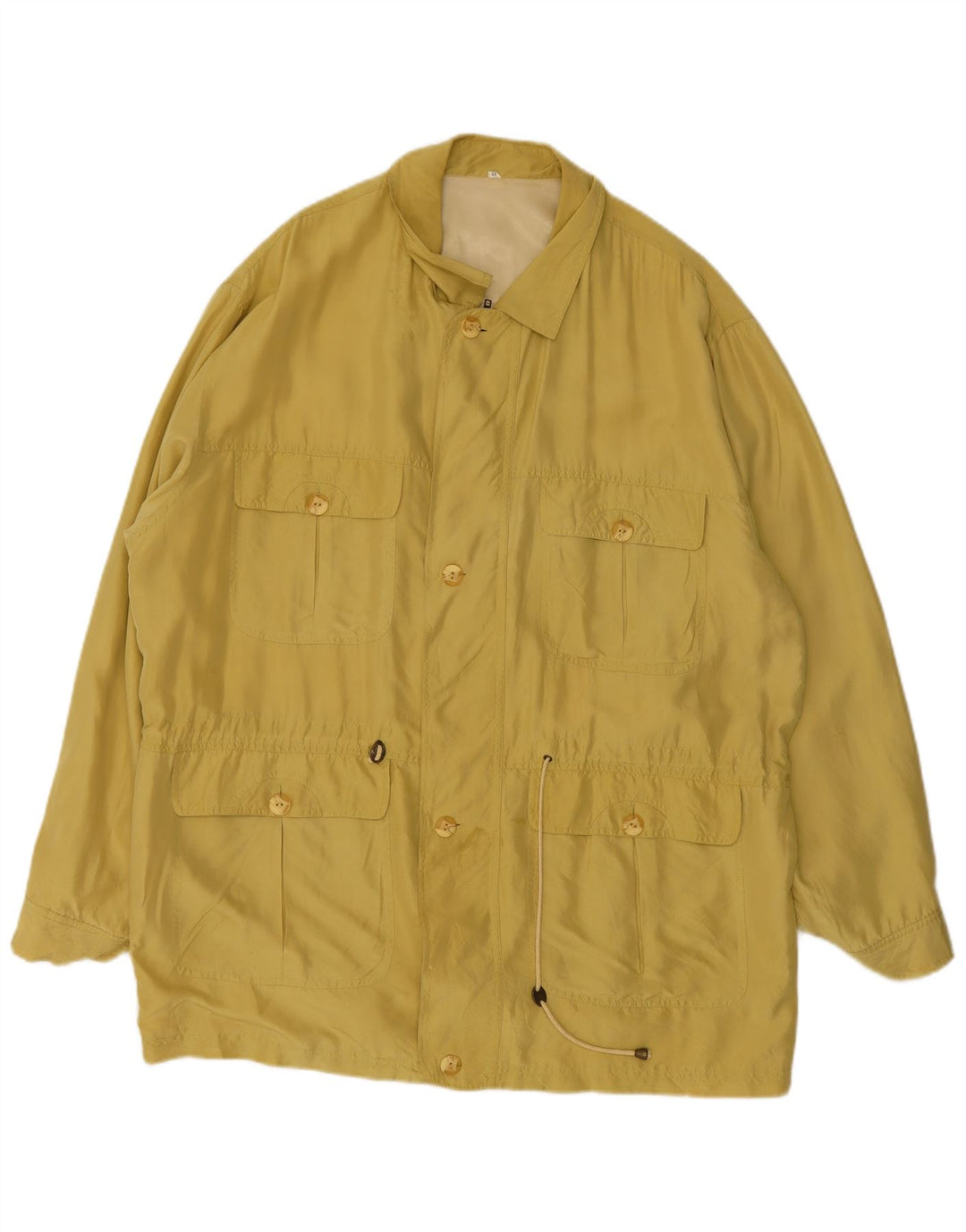 veste utilitaire vintage pour hommes UK 44 2XL Soie jaune