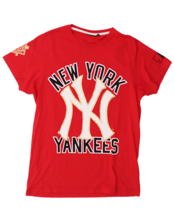 Adidas T-Shirt Graphique New York Yankees Homme Rouge Moyen Coton