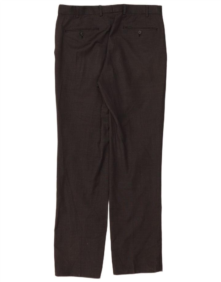 Marks & Spencer Pantalon de Costume Droit Homme W32 L33 Gris Laine