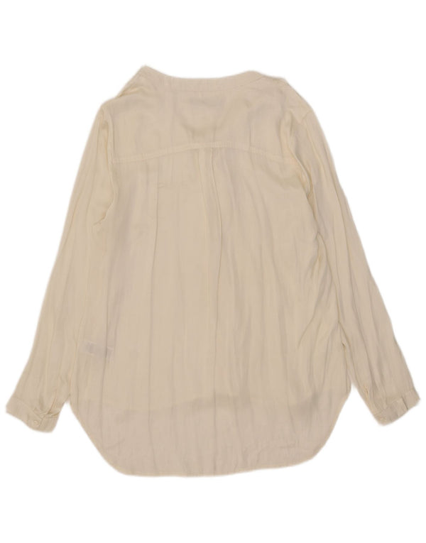 Marks & Spencer Chemisier à manches longues à volants sur le devant pour femme UK 18 XL Beige