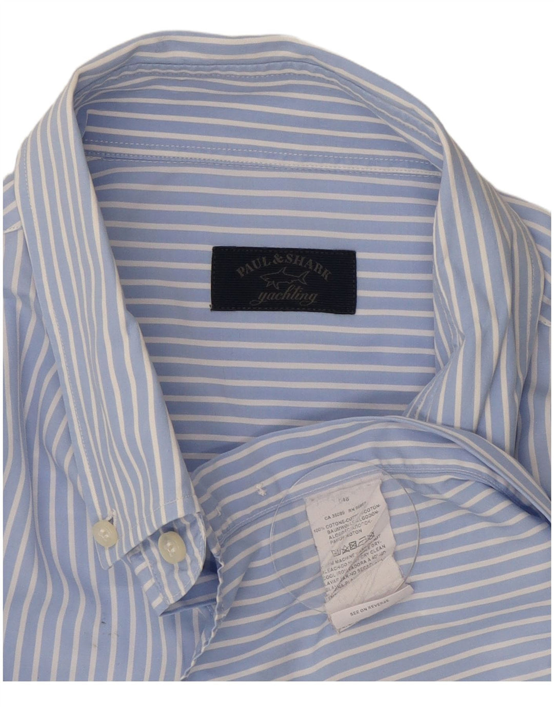 Paul & Shark Chemise Homme 2XL Bleu Rayé Coton