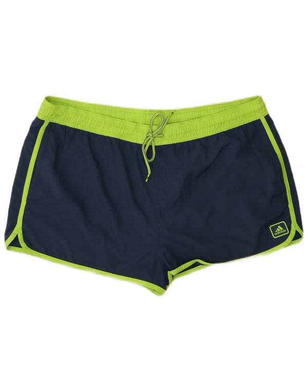 Adidas Short de sport pour homme Large en polyester color block bleu marine