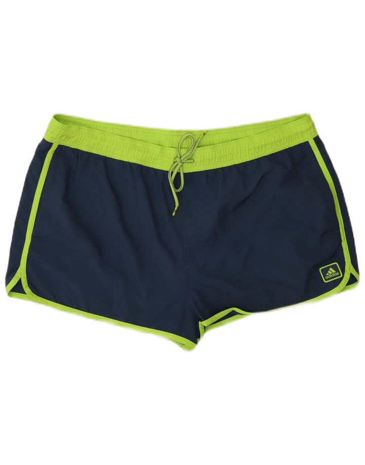 Adidas Short de sport pour homme Large en polyester color block bleu marine