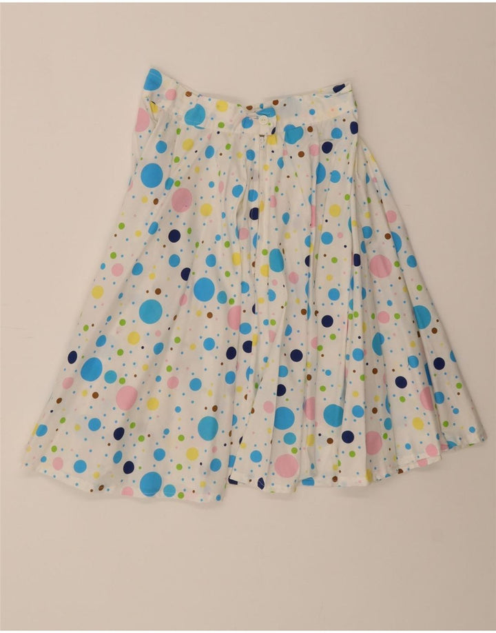 VINTAGE Womens A-Line Skirt W30 Medium White Spotted Vintage Vintage and Second-Hand Vintage from Messina Hembry 
