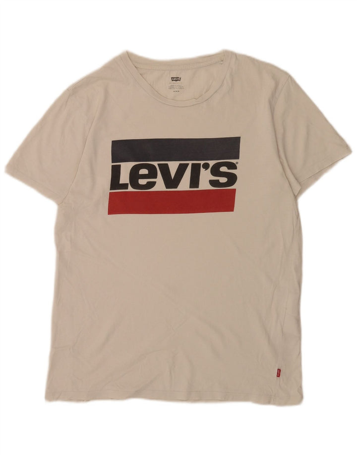 Levi's Tee-Shirt Graphique Homme Blanc Moyen Coton Colorblock